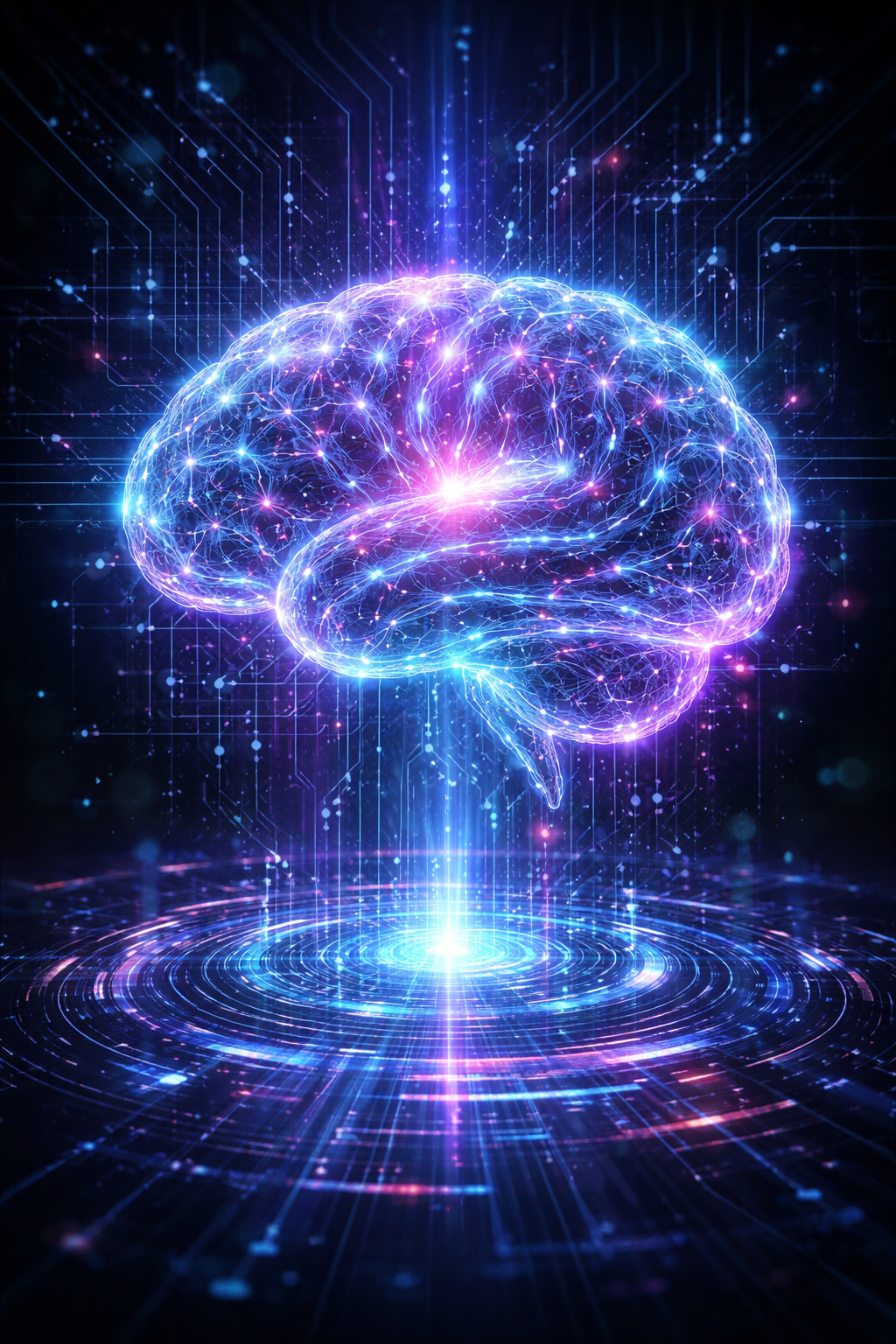 ChatGPT-generated image of a digital brain